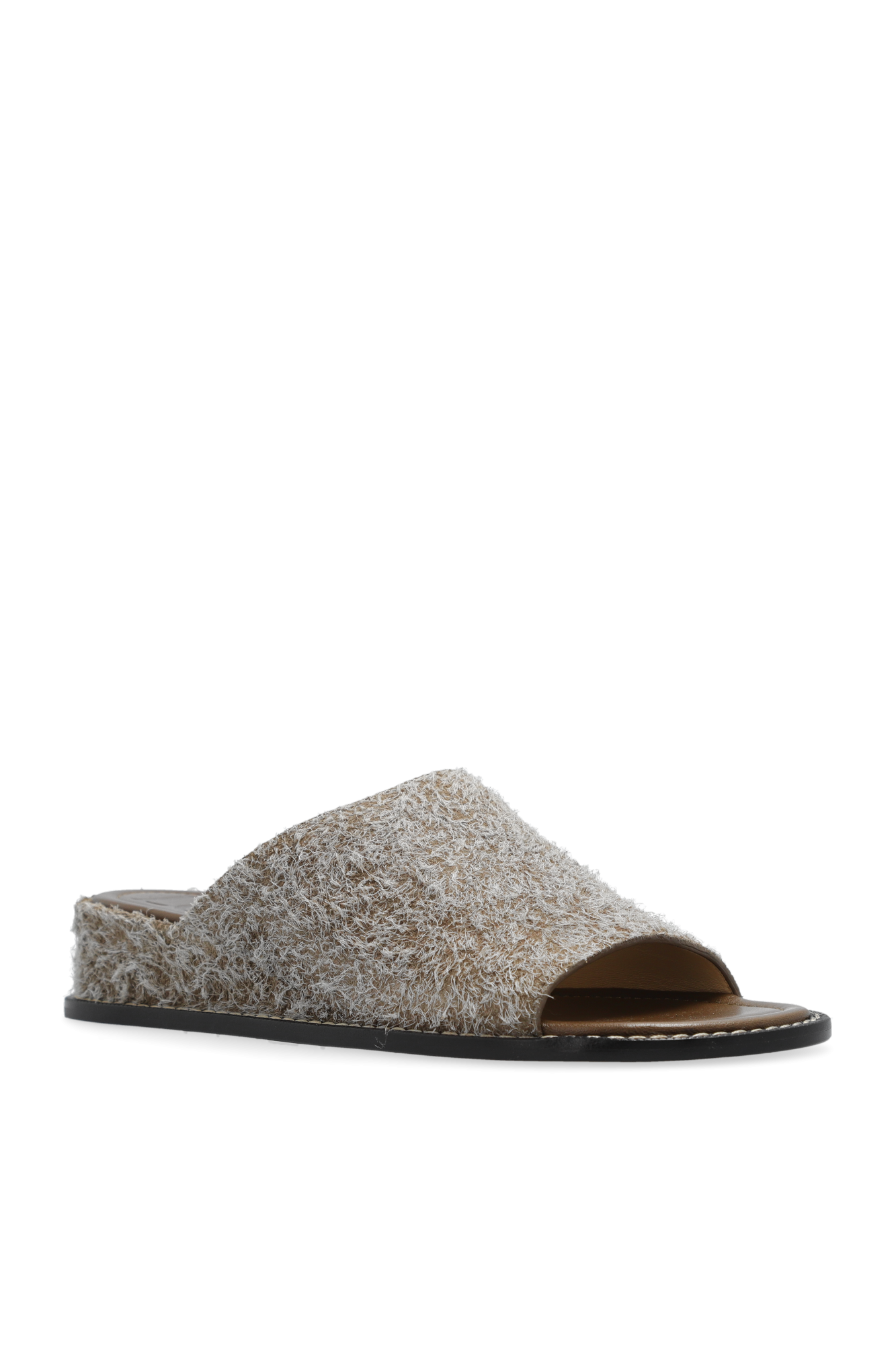 【LOEWE】 L815379X82 LADERA MULE 40 SchaferandweinerShops Zimbabwe - Grey 'Ladera' leather wedge